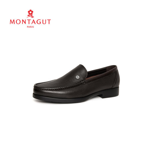 鹿皮+牛皮一脚蹬商务休闲鞋男士皮鞋懒人鞋男鞋通勤男皮鞋乐福鞋 商品图1