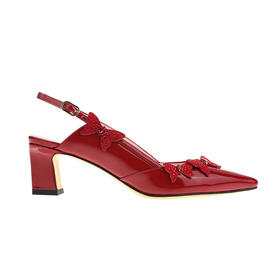 sheme蝶雨彩虹系列进口漆皮水晶蝴蝶结点缀优雅时尚女士单鞋可定制