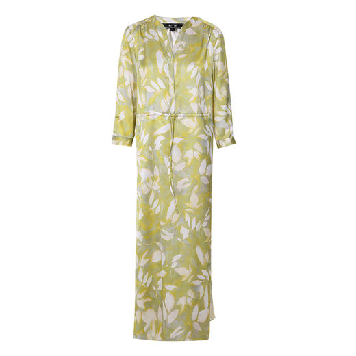 EITIE爱特爱春季新款时尚显瘦高腰舒适V领收腰印花连衣裙7307041 商品图5