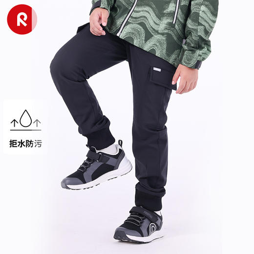 reima男女儿童软壳裤大童早秋新款拒水抓绒宽松运动束脚长裤 商品图0