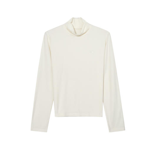 【特惠不退货】伊芙丽冬白色百搭中领长袖打底衫1EA101151 商品图4