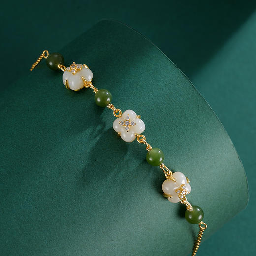 子佩集S925银【落玉盘】手链【WSE2219】和田玉镀金2401 商品图4