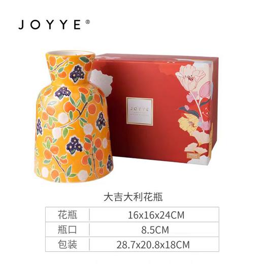 卓艺JOYYE花瓶大吉大利瓶身16*16*24cm瓶口内直径8.5cm 商品图4
