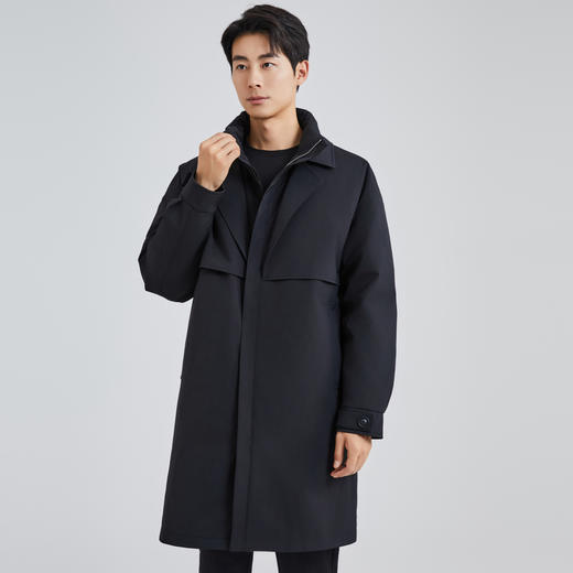 圣得西中长款风衣式立领羽绒服冬款中青年加厚防寒保暖外套2362942840 商品图3