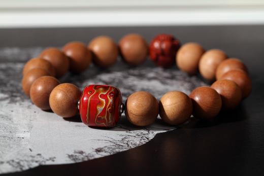 DQ0105°福瑞象老山檀香+大漆手串 商品图1