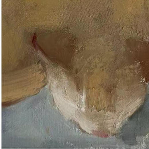 A02 孙洪敏《猫孩子》40*50CM 布面油画 手绘原作  已装框（白色木制）艺术家本人特供 仅有1张现货顺丰包邮 商品图2