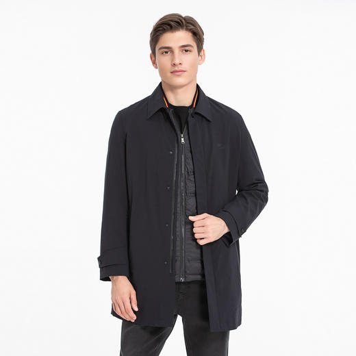 布兰施羽绒服爸爸大衣男三合一外套冬季羽绒可拆内胆单穿外套男潮 商品图0