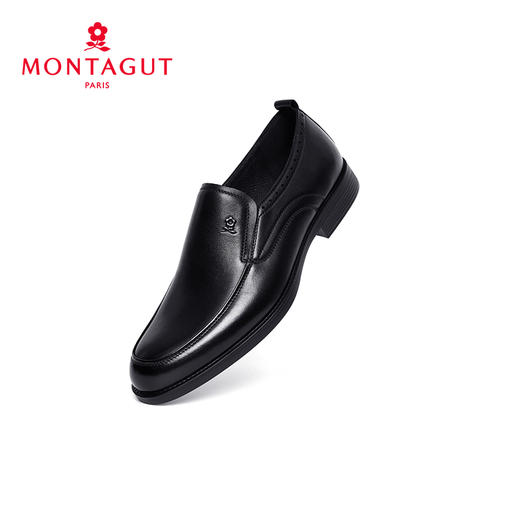 梦特娇舒适一脚蹬套脚中老年皮鞋男士头层牛皮鞋商务皮鞋 商品图3