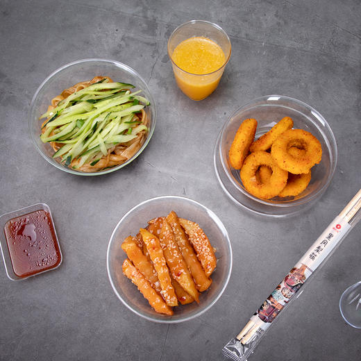 喇叭花一次性水晶碗塑料盘透明味碟硬塑料水晶火锅饭碗100只 商品图11