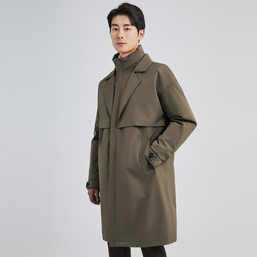 圣得西中长款风衣式立领羽绒服冬款中青年加厚防寒保暖外套2362942840 商品图4