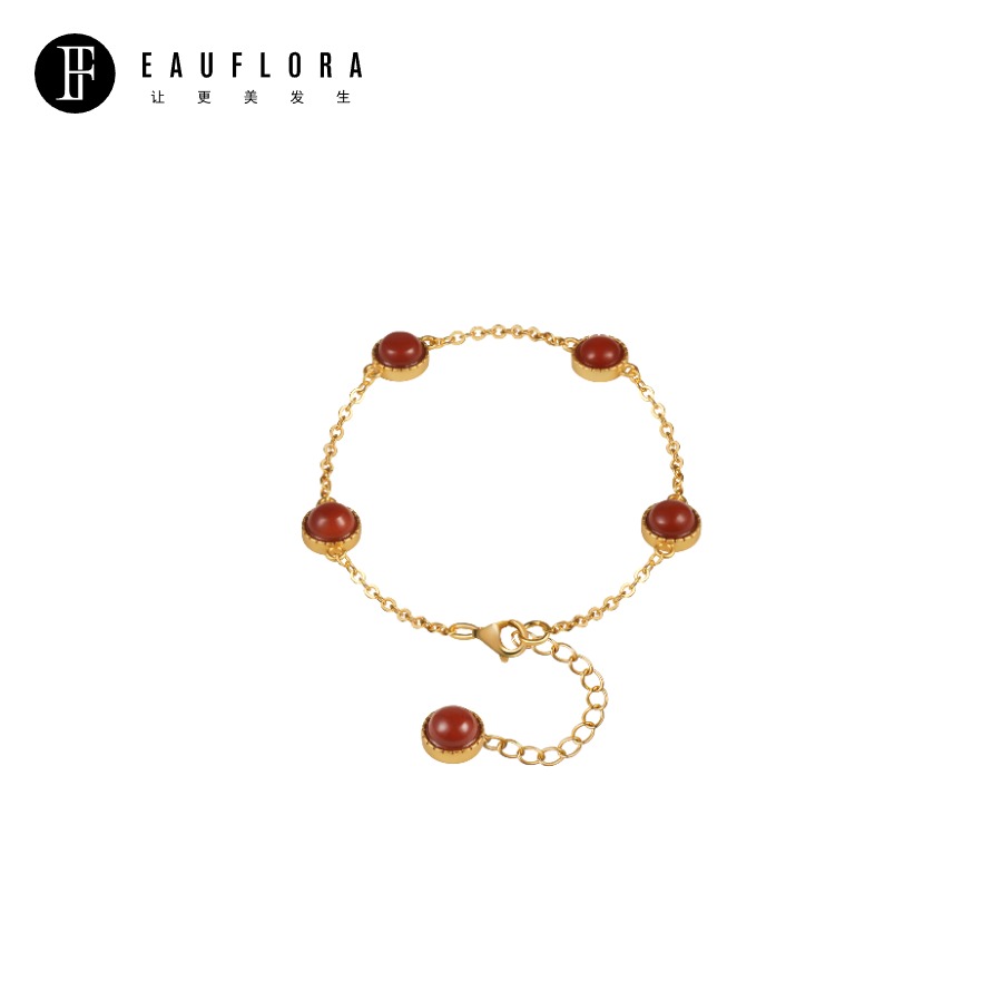 『鸿运』古法S925南红手链