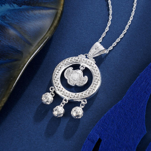 子佩集S990银【瑞雪纷华】吊坠【QFDZ035】花丝(不含链)三球平安扣2402 商品图1