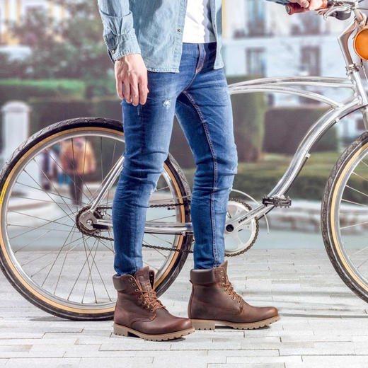 #断码特价46码#西班牙原产经典男款踝靴四季款棕褐色P03C8皮革复古风 商品图6