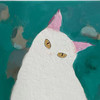 A03 孙洪敏《猫孩子》40*50CM 布面油画 手绘原作  已装框（白色木制）艺术家本人特供 仅有1张现货顺丰包邮 商品缩略图2