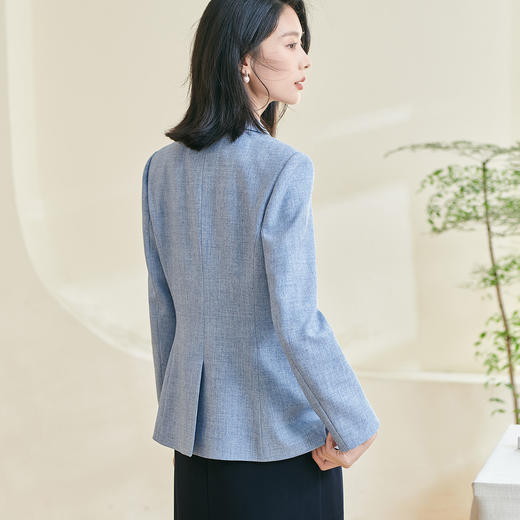 剩S 油画蓝西服外套 米思阳 一粒扣西服 2026春季新款高级感通勤百搭气质西装外套1120 商品图2