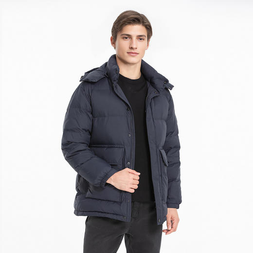 布兰施冬季男士长款羽绒服休闲保暖加厚加绒工装外套男款 商品图2
