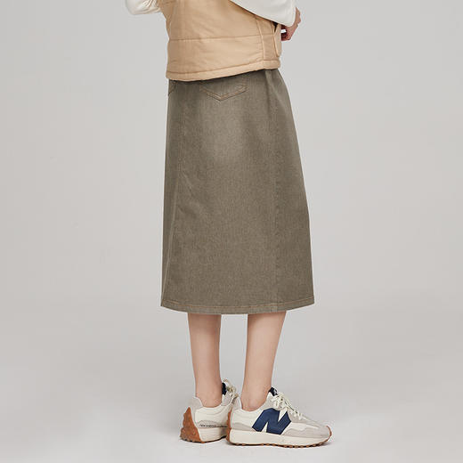 素道有机彩棉女士牛仔裙 2024年新款半身裙 牛仔长裙 商品图2