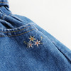 【马克珍妮 芦芙】女童纯棉小花刺绣花边腰牛仔裤240136 商品缩略图3