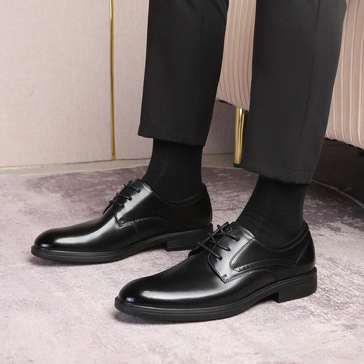 24年【精选牛皮】男鞋尖头系带男士皮鞋正装英伦风商务皮鞋德比鞋 商品图0