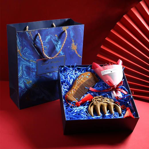 【女神节佳品 五齿梳礼盒 买1送2】好运五齿梳礼盒套装 按摩佳品 送家人送老婆 梳梳更健康 好运梳自然来！疏通jing络 舒适健康！-KLBR01 商品图3