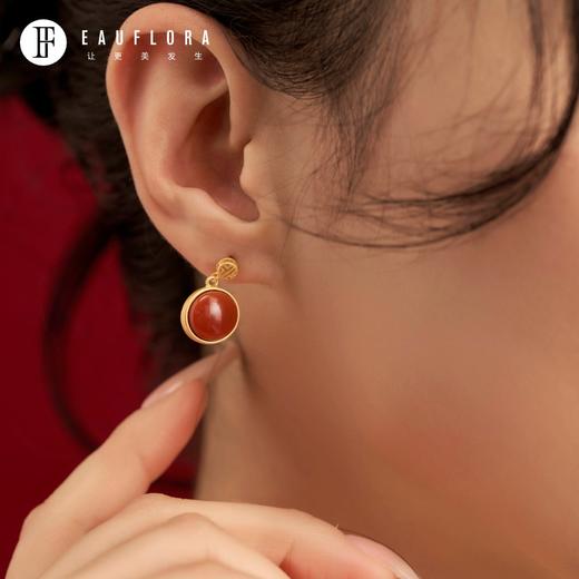 『鸿运』古法S925南红耳环 商品图2
