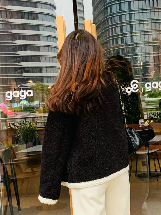 【百图lulu定制】【羊羔绒香风外套】撞色羊羔绒优雅减龄  小香风短外套  上衣 商品图12