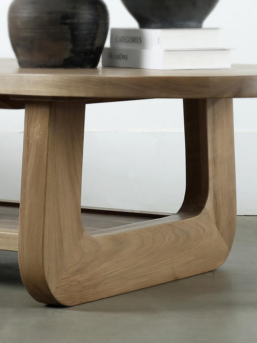 原创全实木长条核桃木椭圆形茶几茶桌咖啡台居家客厅会客沙发搭配 商品图4