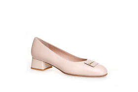 豪麟名鞋奥莱进口迪嘉女鞋皮鞋羊皮革ES1230P杏色  原价2960元