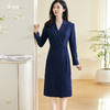 剩S/M/L 米思阳2026春季新款气质通勤收腰连衣裙修身盘扣纯色西装裙子0458 商品缩略图0
