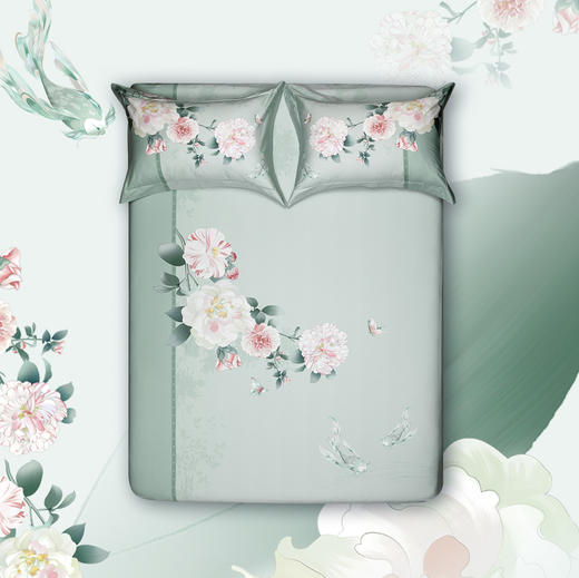 多喜爱山海经 60S贡缎长绒棉四件套 夜阑谣/落花文鳐/紫藤夫诸/守护夫诸/繁花似梦/蒹葭风晚/清辉夜凝hlcs 商品图3