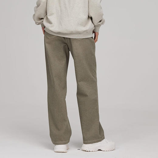 素道有机彩棉 灰色女士牛仔款 长裤脚阔腿休闲裤 宽松版 商品图2