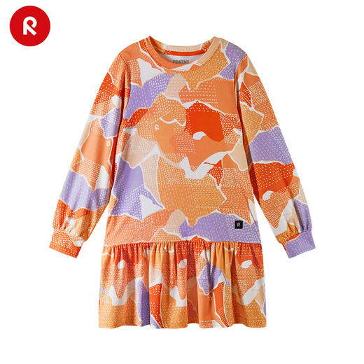 reima女孩儿童大童连身裙春夏新款防晒速干可爱长袖连衣裙子 商品图0