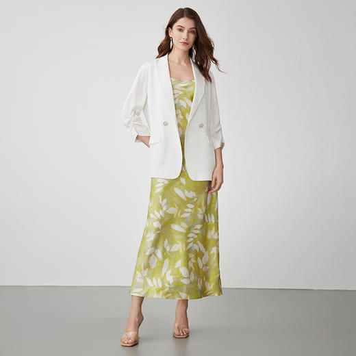 EITIE爱特爱春季新款时尚显瘦高腰舒适印花连衣裙7307038 商品图1