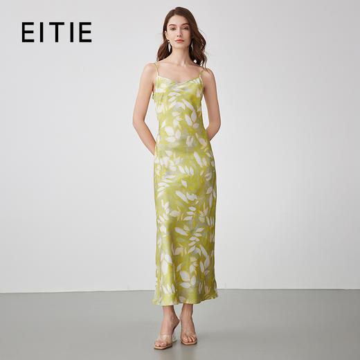 EITIE爱特爱春季新款时尚显瘦高腰舒适印花连衣裙7307038 商品图0