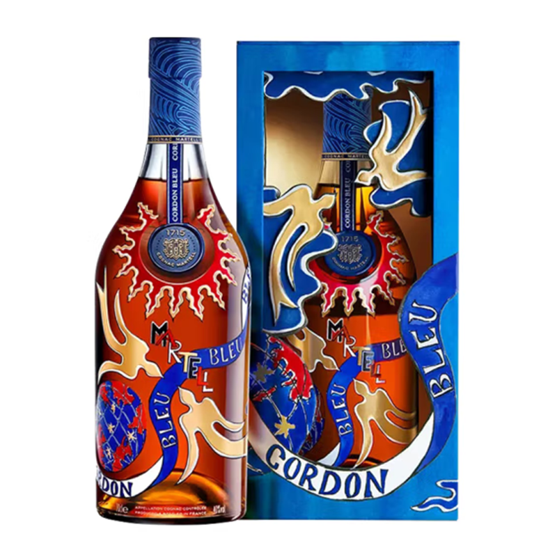 马爹利 Martell 蓝带干邑白兰地 700ml 洋酒 2024龙年限定年货礼盒