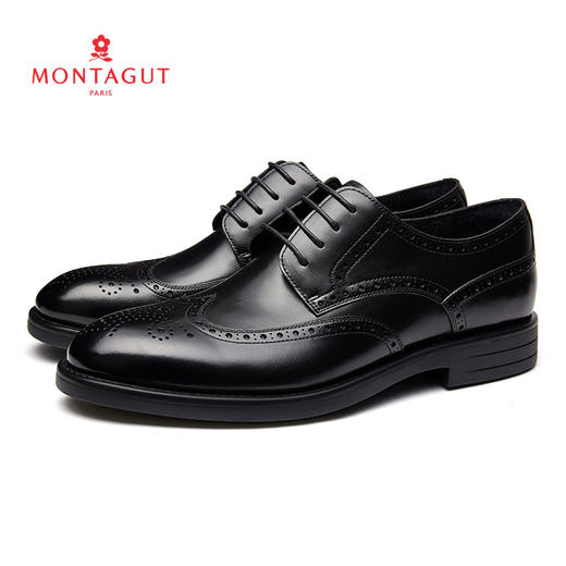 梦特娇春款真皮布洛克鞋绅士商务正装鞋男士皮鞋帅气休闲男皮鞋商务男鞋 商品图4