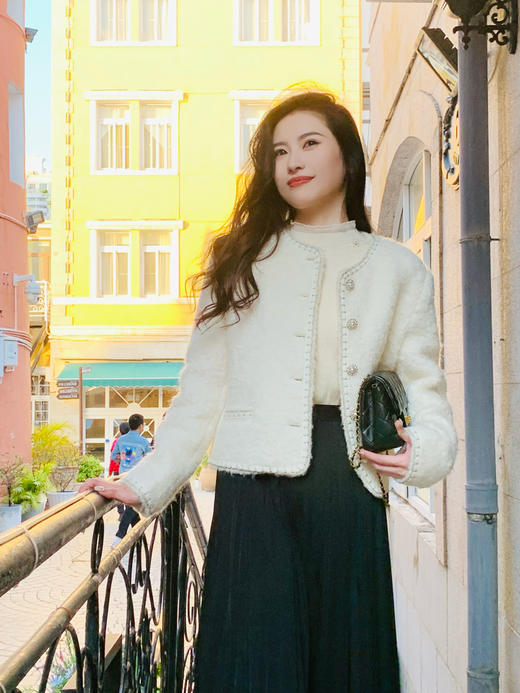 【百图lulu定制】【香风毛呢外套】小个子气质名媛小香风毛绒软糯短外套上衣 商品图2