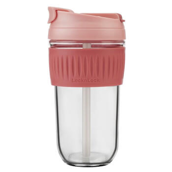 乐扣乐扣（LOCK&LOCK）咖啡手持玻璃杯男女学生便携吸管随手水杯子500ML粉色LLG699DPIK /厨具 /水具 /玻璃杯 商品图4