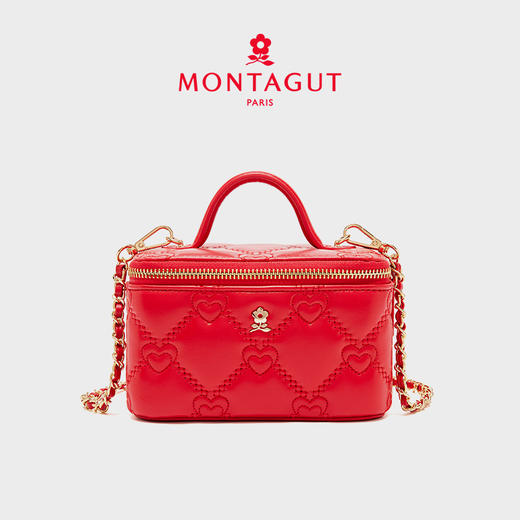 梦特娇（MONTAGUT）镜子化妆包羊皮菱格盒子链条斜挎包 商品图9