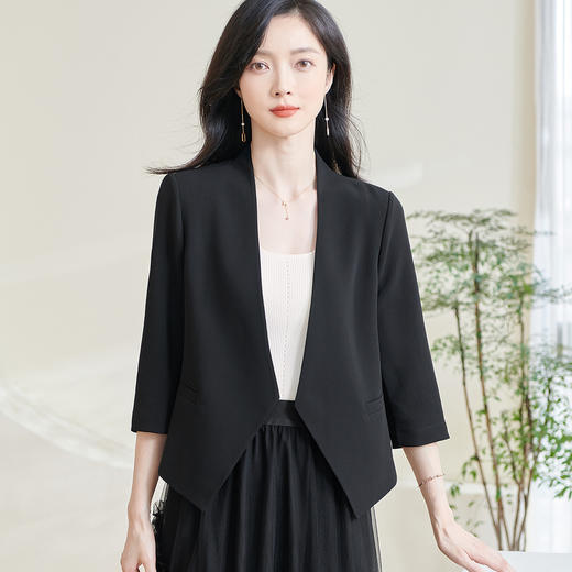 剩S/M/XL/XXL/L 米思阳2026春季新款简约气质白色西装外套宽松醋酸透气上衣女0893 商品图7