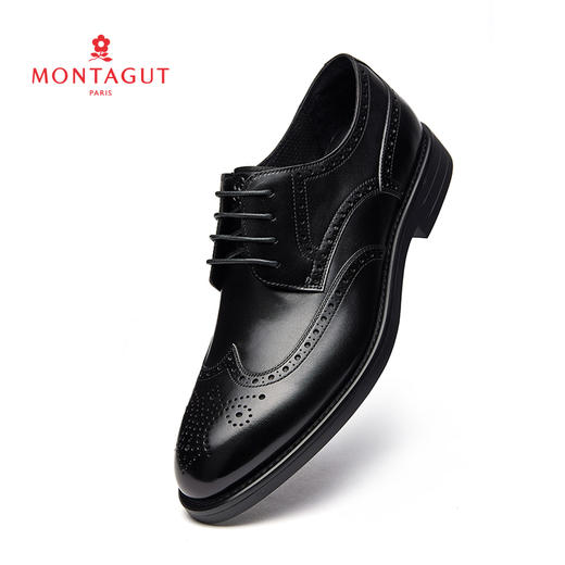 梦特娇春款真皮布洛克鞋绅士商务正装鞋男士皮鞋帅气休闲男皮鞋商务男鞋 商品图1