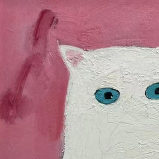 A04 孙洪敏《猫孩子》40*50CM 布面油画 手绘原作  已装框（白色木制）艺术家本人特供 仅有1张现货顺丰包邮 商品图1