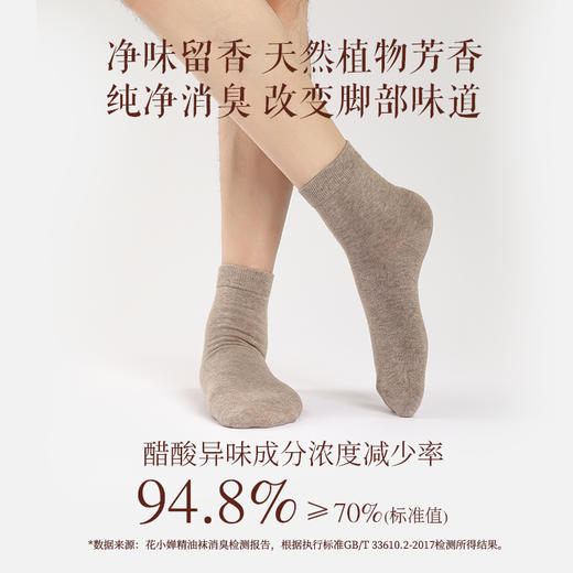 花里家花小婵防臭精油袜中长筒男士纯棉袜子秋冬抗菌润肤袜女冬袜 商品图5