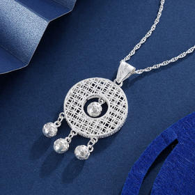 子佩集S990银【清音流年】吊坠【MXDZ023】花丝(不含链)三球圆圈2402