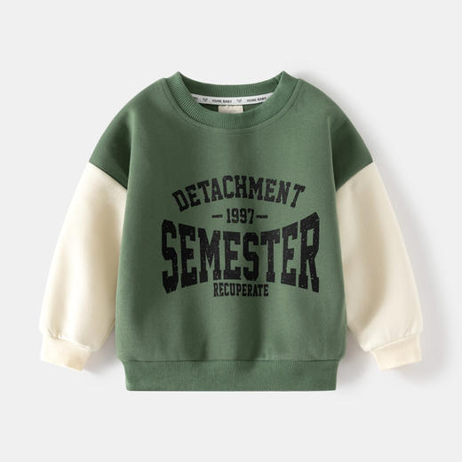 韩版童装【春秋装 男童假两件卫衣】宝宝宽松上衣 儿童拼袖潮衫 商品图3