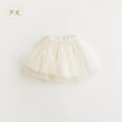 【马克珍妮 芦芙】女童A字网纱拼接蓬蓬短裙半身裙春装新款240129 商品图1