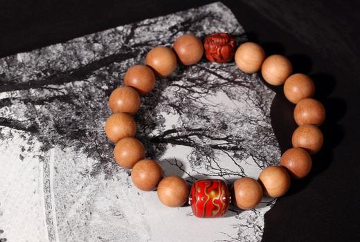 DQ0105°福瑞象老山檀香+大漆手串 商品图0