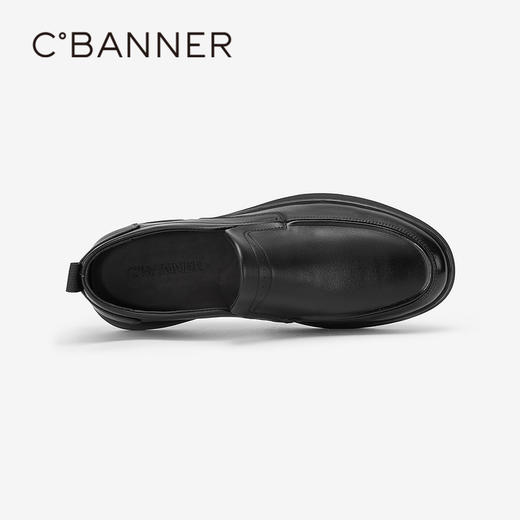 千百度男鞋春季正装男士商务休闲皮鞋黑色真皮通勤英伦风A24132925 商品图2