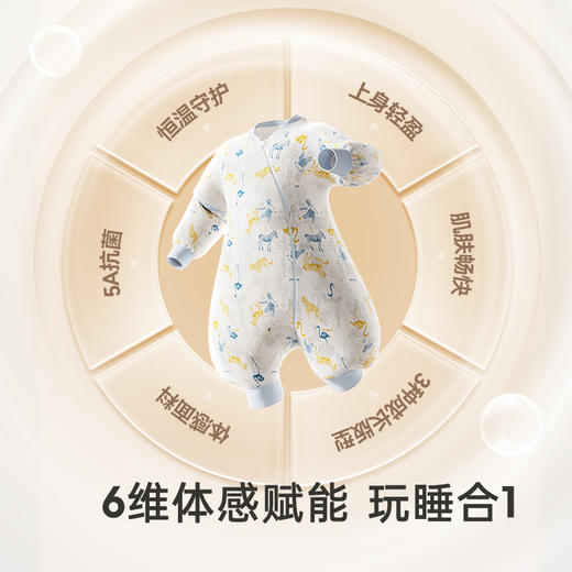 英氏【天竹纤维】儿童分腿睡袋秋季恒温5A抗菌防踢被秋冬保暖睡袋 商品图2