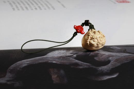 GJXJ0348°大龙包黄杨木手机挂件钥匙挂 商品图1